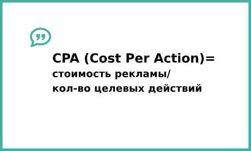 Формула CPA (Cost Per Action)